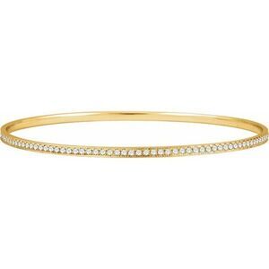 14K Yellow 1 1/2 CTW Natural Diamond 7" Bangle Bracelet